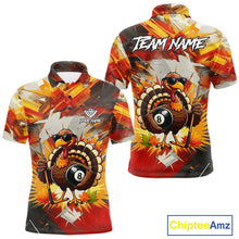 Load image into Gallery viewer, Personalized Funny Turkey 8 Ball Billiard Shirt For Men Custom Thanksgiving Pool Team Jersey TDM5049