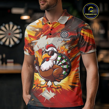 Personalized Funny Turkey Dartboard Shirt For Men Custom Thanksgving Darts Jersey, Darts Gift TDM5050