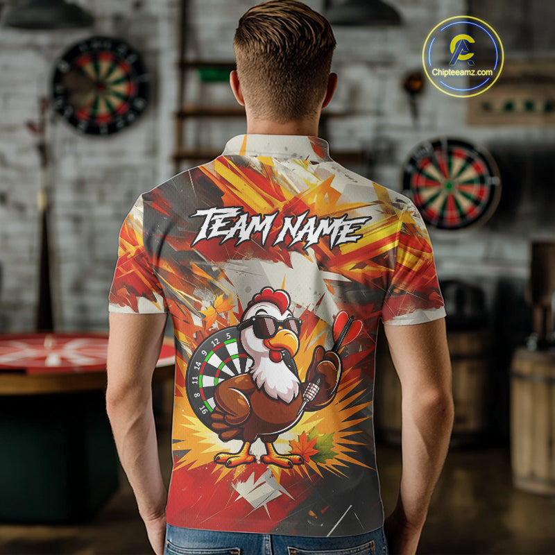 Personalized Funny Turkey Dartboard Shirt For Men Custom Thanksgving Darts Jersey, Darts Gift TDM5050