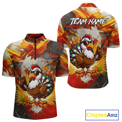 Personalized Funny Turkey Dartboard Shirt For Men Custom Thanksgving Darts Jersey, Darts Gift TDM5050