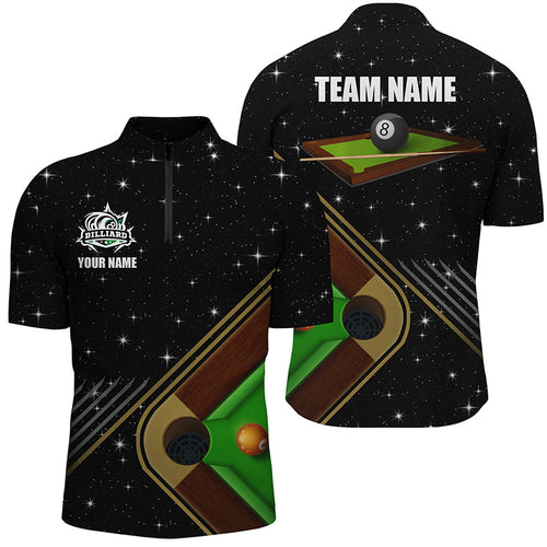 Personalized Billiard Pool Table Custom 3D Men Quarter-Zip Shirts Funny Pool League Shirts TDM0621