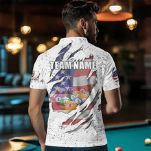 Load image into Gallery viewer, Personalized Grunge White American Flag Billiard Shirts For Men Custom 8 Ball Pool Billiard Jersey TDM3635