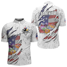 Load image into Gallery viewer, Personalized Grunge White American Flag Billiard Shirts For Men Custom 8 Ball Pool Billiard Jersey TDM3635