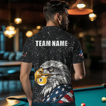 Load image into Gallery viewer, Black Grunge Eagle American Flag Custom 9 Ball Pool Men's Billiard Shirts, Billiard Team Jerseys TDM3779