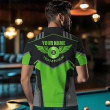 Load image into Gallery viewer, Personalized Billiard 8 Ball Wings Short Sleeve Men'S Shirts, Billiard Jerseys Tournament |Green TDM3489