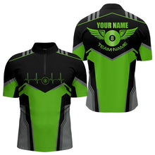Load image into Gallery viewer, Personalized Billiard 8 Ball Wings Short Sleeve Men'S Shirts, Billiard Jerseys Tournament |Green TDM3489
