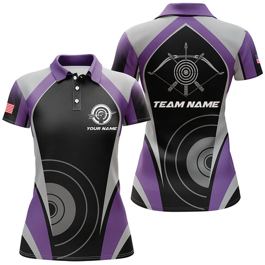 Personalized Purple Archery Jerseys Polo Shirts For Women Best Custom Archery Uniform For Team TDM1323