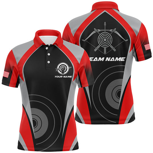 Personalized Red Archery Jerseys Polo Shirts For Men Best Custom Archery Uniform For Team TDM1324