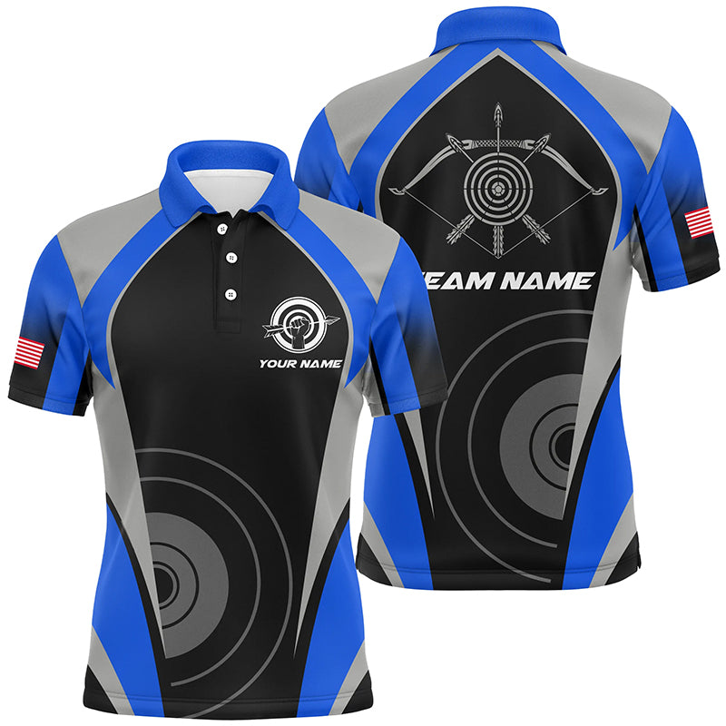 Personalized Blue Archery Jerseys Polo Shirts For Men Best Custom Archery Uniform For Team TDM1325