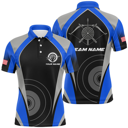 Personalized Blue Archery Jerseys Polo Shirts For Men Best Custom Archery Uniform For Team TDM1325