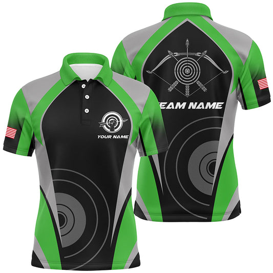 Personalized Green Archery Jerseys Polo Shirts For Men Best Custom Archery Uniform For Team TDM1326