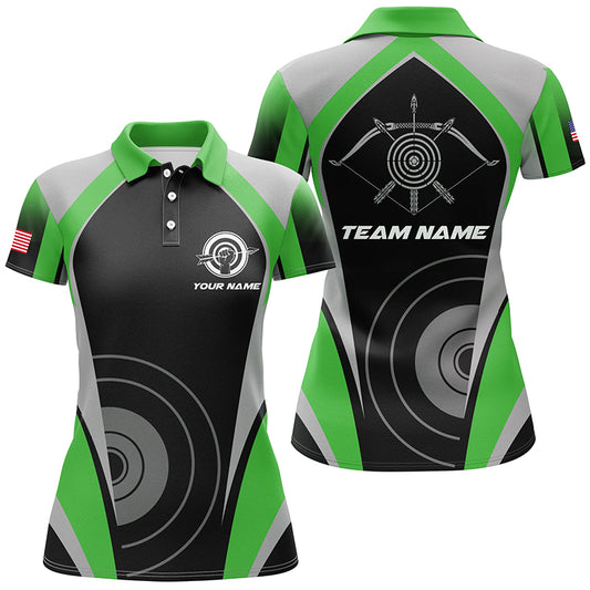 Personalized Green Archery Jerseys Polo Shirts For Women Best Custom Archery Uniform For Team TDM1326