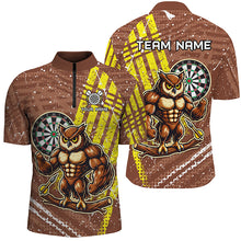 Load image into Gallery viewer, Personalized Funny Owl Darts Shirts For Men Custom Brown Darts Jerseys, Unique Darts Apparel TDM1918