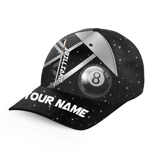 Personalized 8 Ball Pool Black Billiard Cap Hats For Pooler Custom 3D Printed Billiard Baseball Caps TDM2119