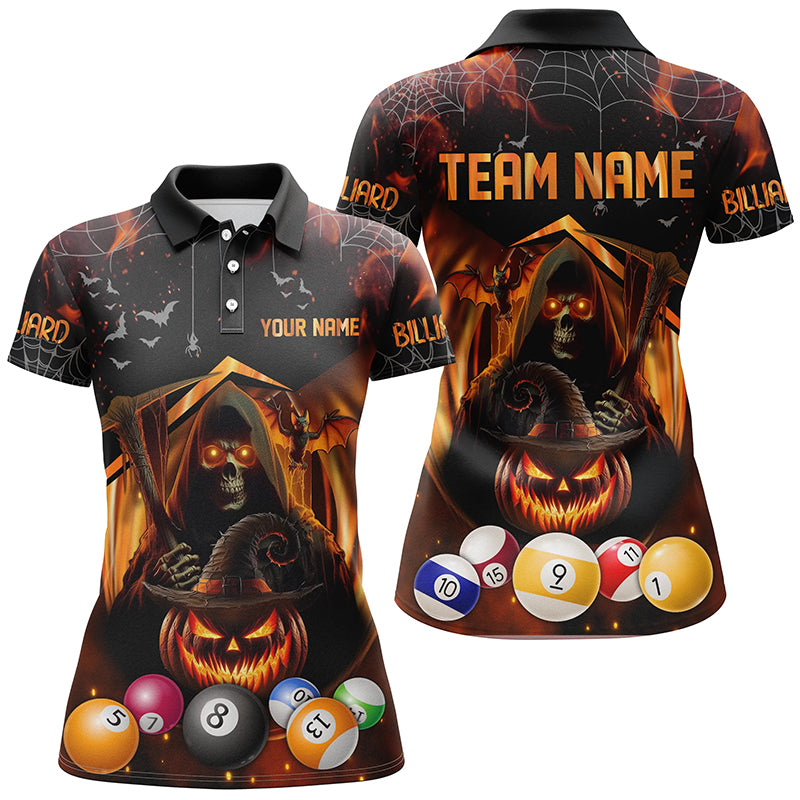 Halloween Grim Reaper Custom Billiard Balls Jerseys For Women, Funny Halloween Billiard Shirts Gift TDM2378