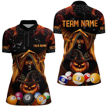 Load image into Gallery viewer, Halloween Grim Reaper Custom Billiard Balls Jerseys For Women, Funny Halloween Billiard Shirts Gift TDM2378