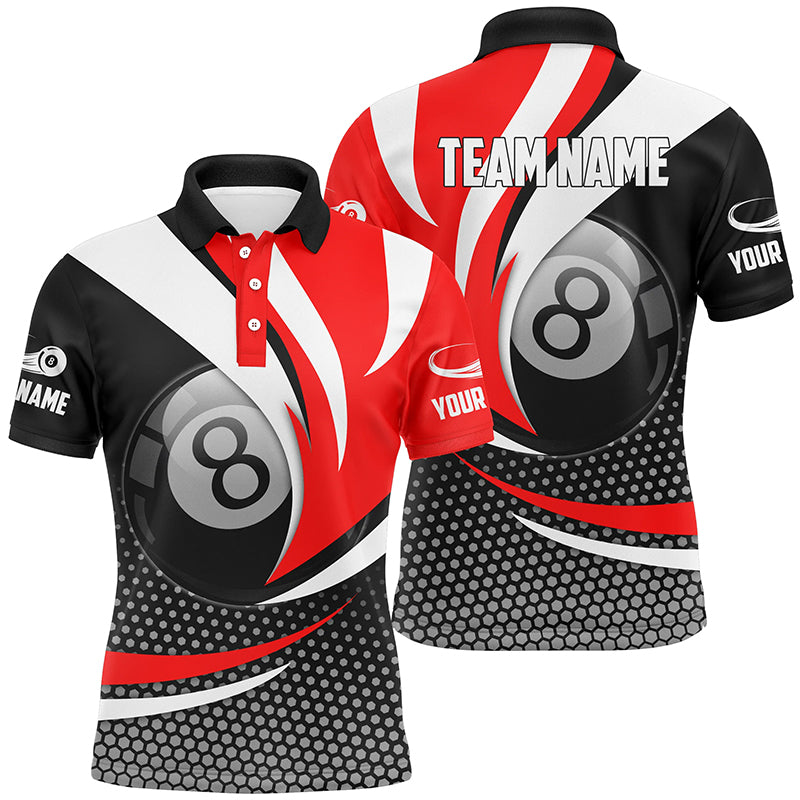 Personalized  8 Ball Billiard Red Version 3D Polo Shirts For Men Best Custom Gifts For Pooler TDM0237