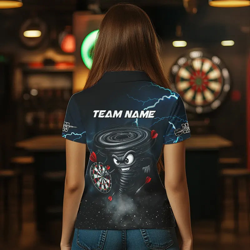 Personalized Thunder Lightning Tornado Custom Funny Dart Shirts For Women, Cool Dart Team Jerseys TDM3109