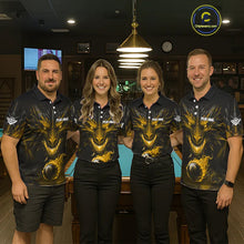 Load image into Gallery viewer, Personalized Dragon 8 Ball Fire Flame 3D Billiard Shirt For Women, Billiard League Team Jersey|Yellow TDM5595