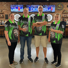 Load image into Gallery viewer, Personalized Green Swirl Heartbeat Darts Shirt For Women Custom Darts Jersey Team Polo &amp; 1/4 Zip TDM6214
