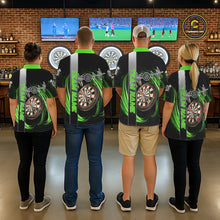 Load image into Gallery viewer, Personalized Green Swirl Heartbeat Darts Shirt For Women Custom Darts Jersey Team Polo &amp; 1/4 Zip TDM6214