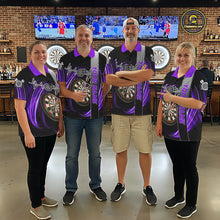 Load image into Gallery viewer, Personalized Purple Swirl Heartbeat Darts Shirt For Men Custom Darts Jersey Team Polo &amp; 1/4 Zip TDM6215