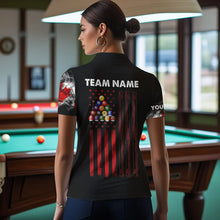 Load image into Gallery viewer, Personalized Canada Flag Smoke 8 Ball Pool Billiard Shirt For Women, Patriotic Billiard Team Jersey TDM3660