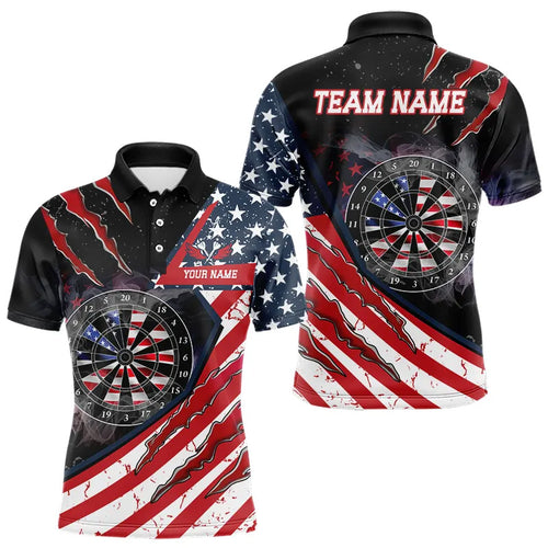 American Flag Smoke Dart Shirts For Men Custom Darts Jersey Pocket Option TDM3518