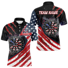 Load image into Gallery viewer, American Flag Smoke Dart Shirts For Men Custom Darts Jersey Pocket Option TDM3518
