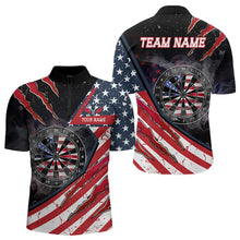 Load image into Gallery viewer, American Flag Smoke Dart Shirts For Men Custom Darts Jersey Pocket Option TDM3518