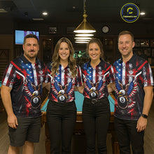 Load image into Gallery viewer, Vintage American Flag Eagle 8 Ball Billiard Shirt For Women Custom Pool Team Jersey Polo &amp; 1/4 Zip TDM5991