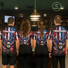 Load image into Gallery viewer, Vintage American Flag Eagle 8 Ball Billiard Shirt For Women Custom Pool Team Jersey Polo &amp; 1/4 Zip TDM5991