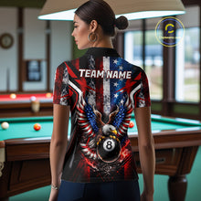 Load image into Gallery viewer, Vintage American Flag Eagle 8 Ball Billiard Shirt For Women Custom Pool Team Jersey Polo &amp; 1/4 Zip TDM5991