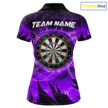 Load image into Gallery viewer, Personalized Purple Darts Polo &amp; 1/4 Zip For Women Custom Thunder Lightning Darts Team Jersey TDM6218