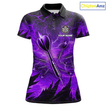 Load image into Gallery viewer, Personalized Purple Darts Polo &amp; 1/4 Zip For Women Custom Thunder Lightning Darts Team Jersey TDM6218
