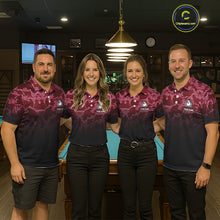 Load image into Gallery viewer, Black And Red Camo US Flag 8 Ball Billiard Shirt For Women Custom Pool Team Jersey Polo &amp; 1/4 Zip TDM5994