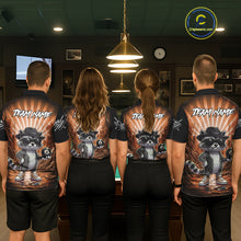 Load image into Gallery viewer, Funny Raccoon 8 Ball Billiard Shirt For Women Custom Orange Graffiti Pool Jersey Team Polo &amp; 1/4 Zip TDM5999