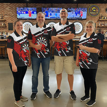 Load image into Gallery viewer, Personalized Bull Darts Jersey For Women Custom Darts Team Shirt Polo &amp; Quarter Zip | Red TDM6236