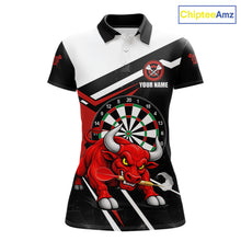 Load image into Gallery viewer, Personalized Bull Darts Jersey For Women Custom Darts Team Shirt Polo &amp; Quarter Zip | Red TDM6236