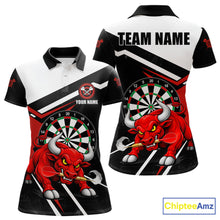Load image into Gallery viewer, Personalized Bull Darts Jersey For Women Custom Darts Team Shirt Polo &amp; Quarter Zip | Red TDM6236