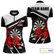 Load image into Gallery viewer, Personalized Bull Darts Jersey For Women Custom Darts Team Shirt Polo &amp; Quarter Zip | Red TDM6236