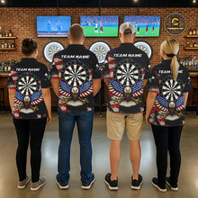 Load image into Gallery viewer, Grunge American Flag Eagle Darts Shirt For Women Custom Patriotic Darts Team Jersey Polo &amp; 1/4 Zip TDM6002
