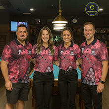 Load image into Gallery viewer, Red Camo 8 Ball Billiard Shirt For Women Custom Pool Team Shirt, Billiard Jersey Polo &amp; 1/4 Zip TDM6009