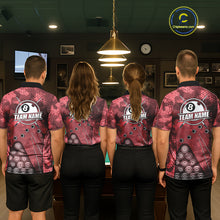 Load image into Gallery viewer, Red Camo 8 Ball Billiard Shirt For Women Custom Pool Team Shirt, Billiard Jersey Polo &amp; 1/4 Zip TDM6009