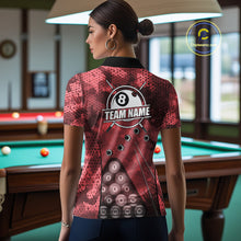 Load image into Gallery viewer, Red Camo 8 Ball Billiard Shirt For Women Custom Pool Team Shirt, Billiard Jersey Polo &amp; 1/4 Zip TDM6009