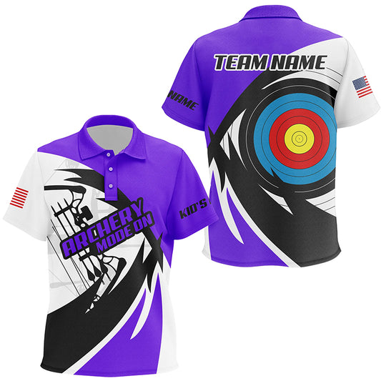 Personalized Purple Archery Jerseys Kid Polo Shirts Custom Archery Bow Shirts TDM1952