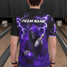 Load image into Gallery viewer, Purple Grim Reaper Bowling Shirt For Men Custom Lightning Team League Bowling Jersey Polo, 1/4 Zip TDM5856
