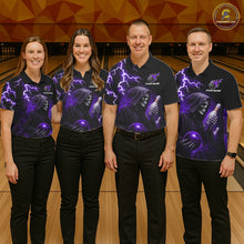 Load image into Gallery viewer, Purple Grim Reaper Bowling Shirt For Men Custom Lightning Team League Bowling Jersey Polo, 1/4 Zip TDM5856