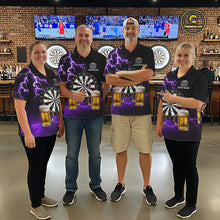 Load image into Gallery viewer, Purple Funny Beer Darts Shirt For Women Custom Lightning Darts Jersey Team Polo &amp; 1/4 Zip TDM5859