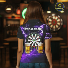 Load image into Gallery viewer, Purple Funny Beer Darts Shirt For Women Custom Lightning Darts Jersey Team Polo &amp; 1/4 Zip TDM5859